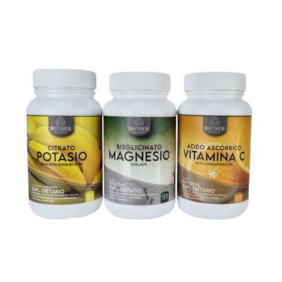 (BISGLICINATO) COMBO MAGNESIO + POTASIO + VITAMINA C