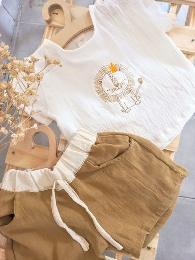 Conjunto Leoncito Crema/Avellana 