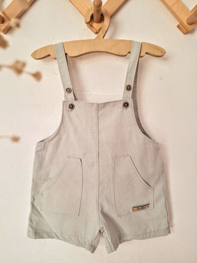 Jardinero Unisex Corto Gris Claro