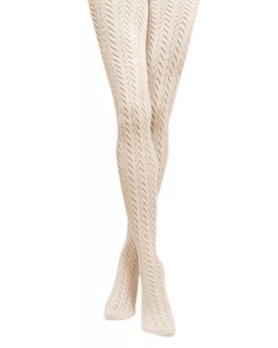 Medias Cancan Calado Nylon Manteca Niña