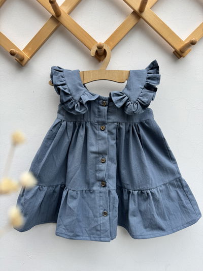Vestido Meri Azul Acero