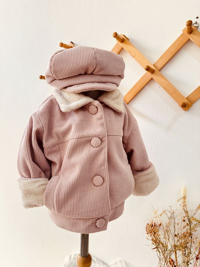 Chaqueta gamulan + Boina abrigo Rosa Viejo