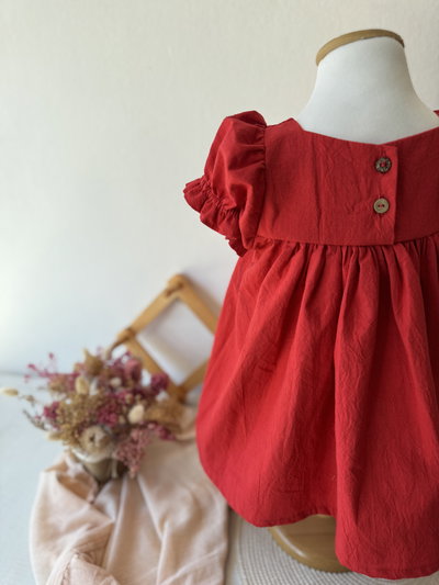 Vestido Brunelli Rojo bordado