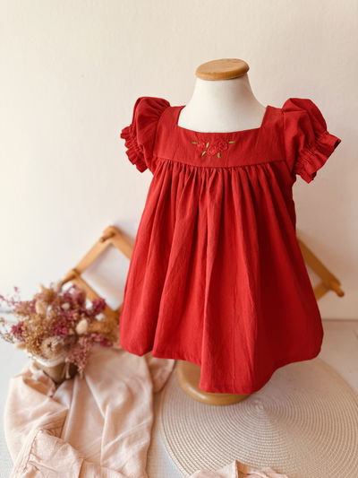Vestido Brunelli Rojo bordado