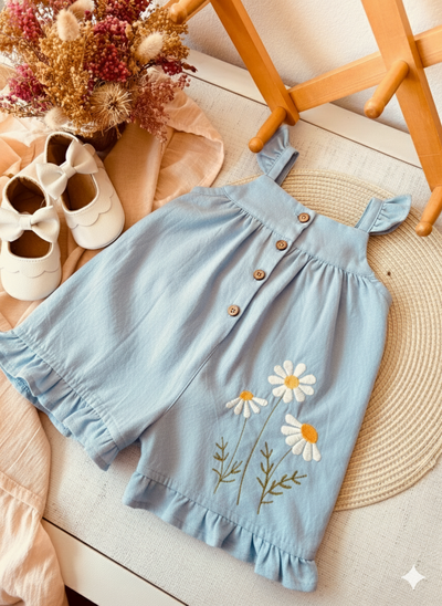 Enterito Pauli celeste bordado