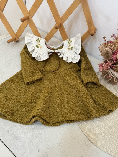 Vestido Boucle  Verde Oliva