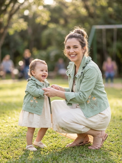 LANZAMIENTO Chaqueta Aurora Madre e Hija Verde