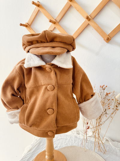 Chaqueta gamulan + Boina abrigo Canela