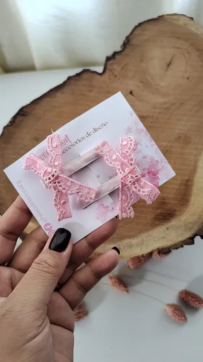 Hebillas Guipure rosa (par)