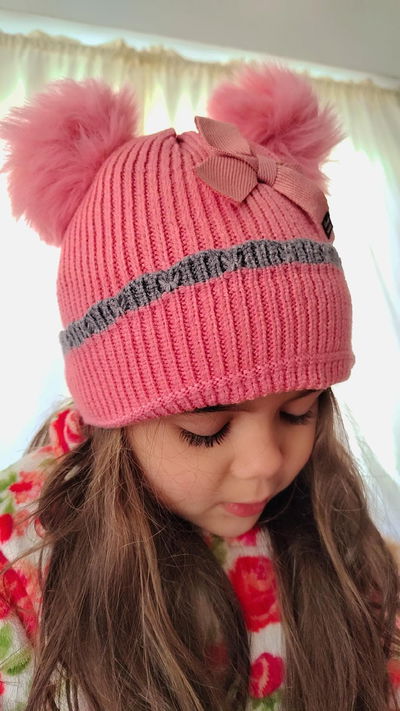 Gorrito Pompones T.U. (rosa)