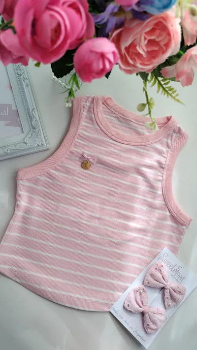 Musculosa Mimi rayas rosa