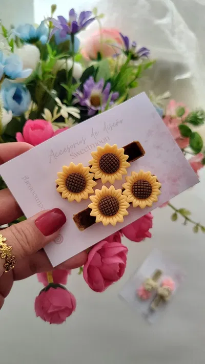 Hebillas Girasoles doble (par)