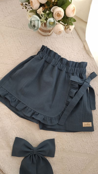 Falda Short Barbarita azul