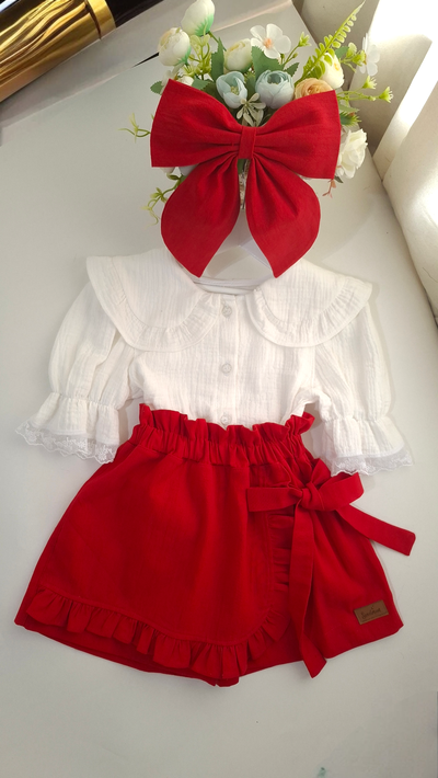 Falda Short Barbarita Rojo