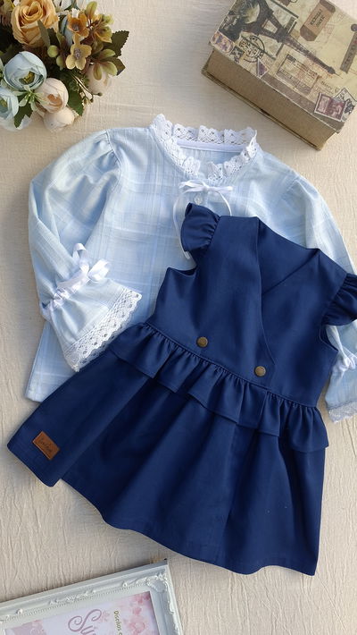 Vestido sobretodo Charlotte Azul marino