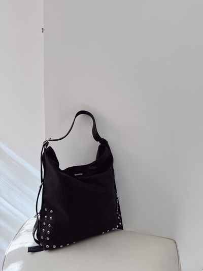 Bolso Hooky Negro Gastado