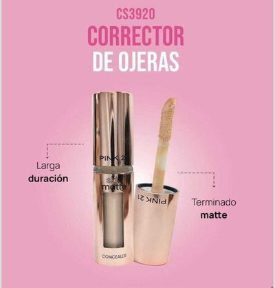 Corrector de ojeras liquido- PINK 21 Larga duración 
