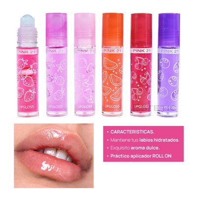 Brillo labial Frutal a Rolon de Pink21 