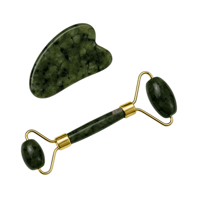 Kit de Rodillo Jade + Piedra GuaSha 