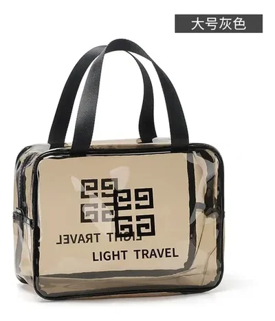 Neceser Grande / Tipo bolso de mano ! Negro transparente 