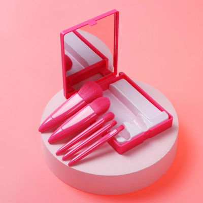 Set de mini brochas x5 + estuche con espejo 