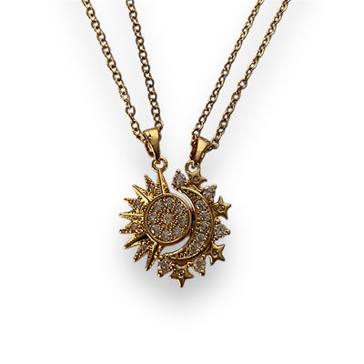 Collares Sol y Luna dorados