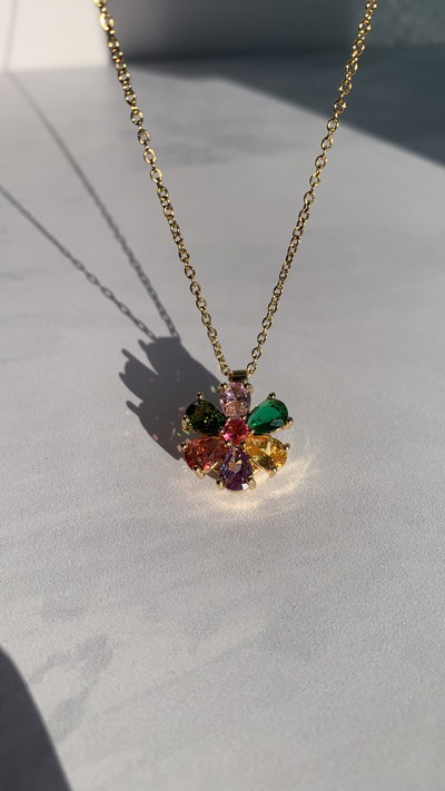 Collar Flor multicolor giratorio
