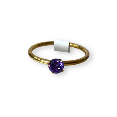 Anillo promesa lila dorado 