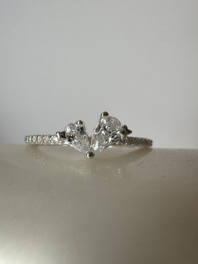 Anillo Corazon con estrellas Plata 925