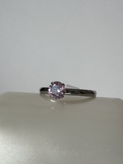 Anillo promesa rosa plateado