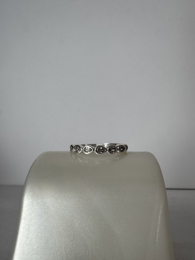 Anillo gotas plateado