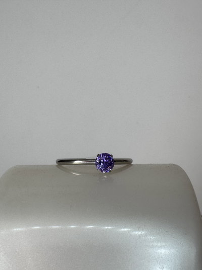 Anillo promesa lila plateado