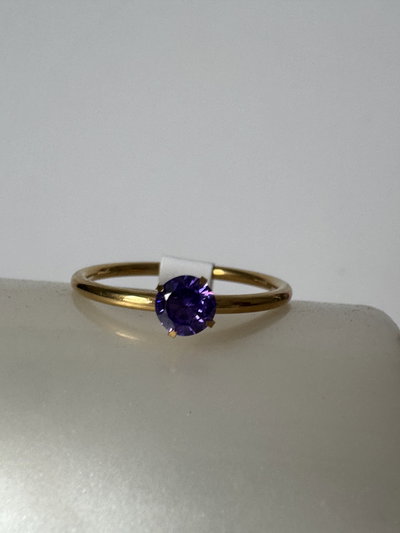 Anillo promesa lila dorado 