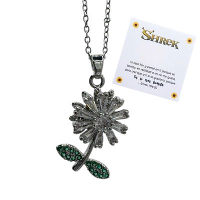 Collar Girasol giratorio plateado 