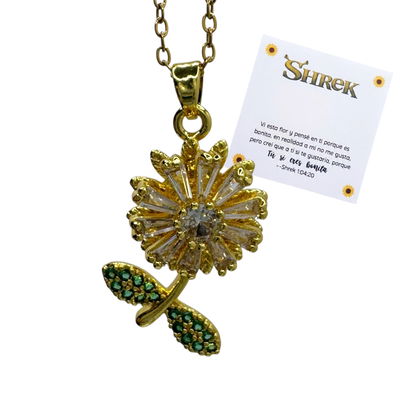 Collar Girasol giratorio dorado