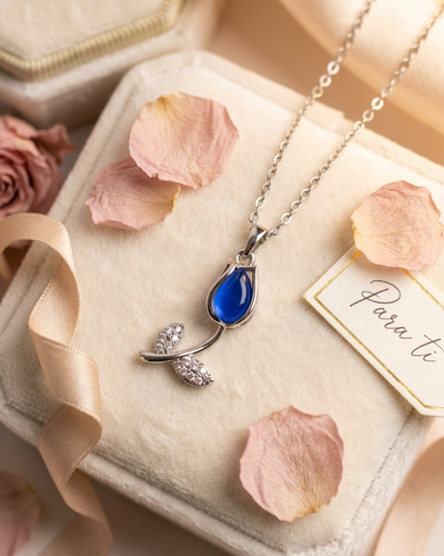 Collar Tulipan azul