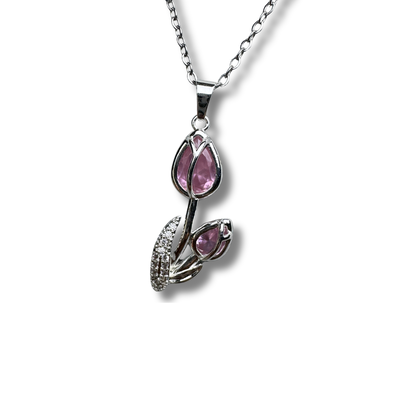 Collar Tulipanes rosas