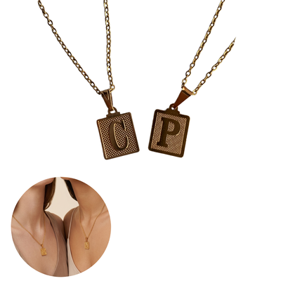 Set de Collares Iniciales para Compartir - Plata 925 y Oro 14k - Acero Quirúrgico
