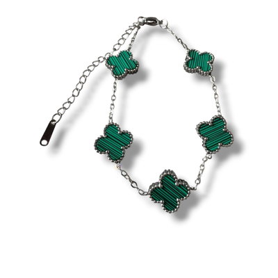 Pulsera Trébol Verde Estilo Van Cleef