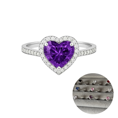 Anillo Corazón Cubic de colores Ajustable 
