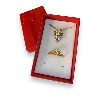 Set: Anillo corona + Collar Once upon a time