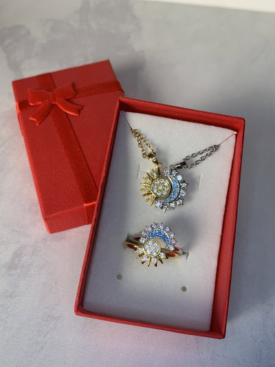 Set: Anillos Sol y Luna + Collares Sol y Luna