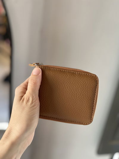 Billetera pocket  de cuero con cierre