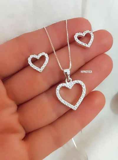 CONJUNTO CORAZON CALADO - 45 CM