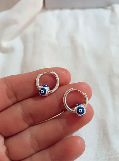 Argollitas Dubai Blue 1,4 cm ( Par)