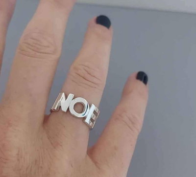 Anillo Nombre Silver Grande