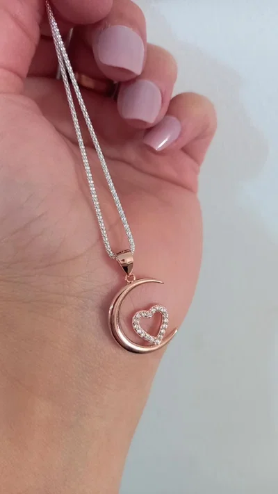 Colgante Luna Corazón Rose