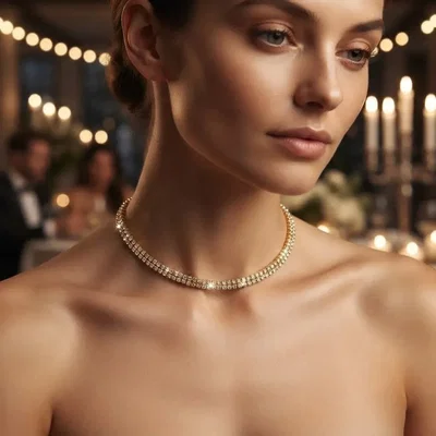 Chocker Tenis Gold
