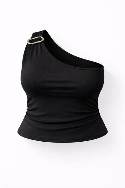 TOP HEBILLA NEGRO TALLES 6 y 8