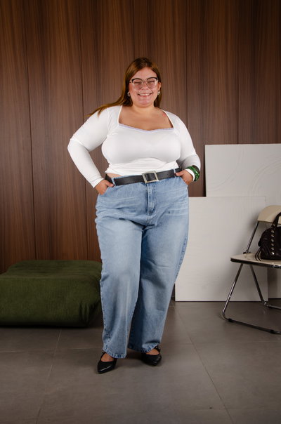 JEAN MOM CELESTE RÍGIDO (leer descripción)